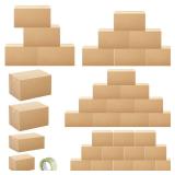 32 Pack 4 Sizes Shipping Boxes Mailers Corrugated Cardboard Box Kraft Mailing Boxes Small Packing Box with Packaging Tape for Shipping Packing Mailing (Kraft Color) - Retail: $46