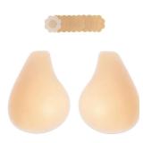 Bontierie 2025 Added Lift Ultra-Thin Seamless Nipple Covers Push up Sticky Adhesive Bras Solid Silicone Pasties for Women Cream, B/C