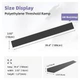 Henka 1.6\" Rise Threshold Ramps for Doorways, Wheelchair Ramp for Home Steps, Door Threshold Ramp with Anti-Slip Surface (Color: Black, Size: 39x3.94x1.6in) - Retail: $28