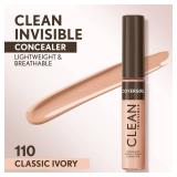 Covergirl Clean Invisible Concealer, Lightweight, Hydrating, Vegan Formula, Classic Ivory 110, 0.23oz