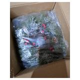 Scawim 6 Pcs Candle Rings Wreaths Bulk, Artificial Candle Rings with Pinecones Red Berries Candle Holder Table Centerpiece Decor for Home Kitchen Cabinet Windows Front Door