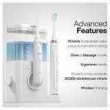 AquaSonic Home Dental Center PRO  Brushing and Flossing Made Easy  Brush and Floss  Power Toothbrush and Water Flosser  Whiter Teeth and Healthier Gums