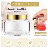 Mumufy Clear Plastic Jars with Lids Round Plastic Containers Empty Travel Containers for Creams Refillable Cosmetic Jars for Lotions Body Scrub Body Butter(24 Pcs,8 oz)