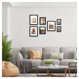 iRahmen 8x10 Picture Frame Set of 4, Black Frame with HD Glass, Wooden Photo Frames for Wall Mount and Tabletop Display