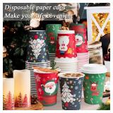 BYSNOW 100 Pack 12 oz Paper Cups with Lids, Disposable Coffee Cups for Christmas, To Go Cups for Hot and Cold Drinks, Beverage
