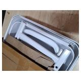 ALVOROG Rolling Cart with Drawer and Wood Table Top, 3 Tier Metal Rolling Utility Cart on Wheels with DIY Pegboards, Hanging Baskets, Hooks for Kitchen, Bedroom, Office, Craft Supplies