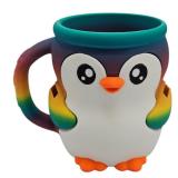 Ice Cream Pint Holder  Fits Standard Pints  Dual Spoon Sockets  Keeps Hands Warm  Fun Unique Designs with Vibrant Colors  Reusable Ice Cream Sleeve - Ramen Noodle Holder (Rainbow Penguin)