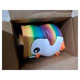 Ice Cream Pint Holder  Fits Standard Pints  Dual Spoon Sockets  Keeps Hands Warm  Fun Unique Designs with Vibrant Colors  Reusable Ice Cream Sleeve - Ramen Noodle Holder (Rainbow Penguin)