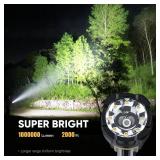 MOONASION Rechargeable Spotlight 1000000 Lumen, Super Bright LED Spotlight Flashlight with COB Light and Foldable Stand, Long Lasting Large Handheld Spot Light for Boating Camping Boat Marine