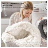 OLANLY 2x6 Machine Washable Runner Rugs for Hallway, Soft Fluffy Shaggy Bedside Rugs for Bedroom, Living Room, Indoor Floor Carpet for Kids Girls and Boys, Nursery Rooms, Home Decor Aesthetic, Ivory