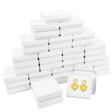 batifine Small Gift Boxes, 40 Pack 3.5x3.5x1 Inch Bulk Cotton Filled Small Jewelry Boxes with Lids for Necklace Ring Bracelet Earring Display Box (White)