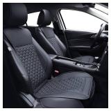 Elantrip 2PCs Front Car Seat Covers Leather Water Proof Seat Protector Universal fit for Most Cars SUVs and Trucks Black