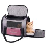 BurgeonNest Cat Carriers for Medium Puppy Under 25 lbs, Pet Carrier for Cats with Unique Side Bag,Top Load Small Pet Bag Soft-Sided Escape Proof with 4 Ventilated Windows