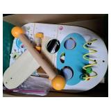 Canuan Wooden Baby Walker, Adjustable Speed Push and Pull Learning Activity Walker, Toddler Push Walker Activity Center Toys with 7 Educational Activities for Boys Girls 1 2 3 Year Old