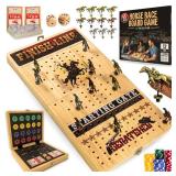 Horse Racing Board Game - Large 22 Inches Folding Horse Race Game Board Adult - Exciting Family Racing Set with Built-in Storage for Premium Chips, 2 Sets of Cards, 2 Dice, and 11 Metal Derby Tokens