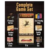 Horse Racing Board Game - Large 22 Inches Folding Horse Race Game Board Adult - Exciting Family Racing Set with Built-in Storage for Premium Chips, 2 Sets of Cards, 2 Dice, and 11 Metal Derby Tokens