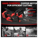 Brushless Electric Chainsaw 12\ Cordless Tool Only for Dewalt 20V/60V Battery with Auto Oiler and Security Lock, for Tree Saw Trimming and Branch Wood Cutting (Tool Only)in