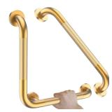 16\ Angled Gold Bathroom Grab Bars for Shower with 20\in Straight Munzong Toilet Handicap Grab Rail,Anti Slip Stainless Steel Knurled Safety Handle Support Elderly Injury Seniorin