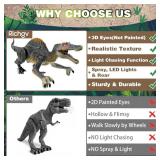 Upgraded Dinosaur Toys for Kids 3-5-7 Years Old, Remote Control Spinosaurus Toys with Indicator Light ChasingandSprayand Roar, Realistic RC Walking Dinosaur Robot Gifts Stocking Stuffers for Kids Boys