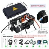 Hrensaw Medium Outdoor Electrical Box(10.6x5.5x4.5inch),Weatherproof Connection Box w/6 Cable Entry,IP54 Waterproof Extension Cord Cover Protect Power Strip,Timer,Plug,Holiday Lights,Black