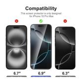 NEWftC 3 Pack Designed for iPhone 17 Pro Max, iPhone 16 Pro Max Screen Protector (6.9 inches), Enhanced Tempered Glass Protection with easy installation tool included,Case Friendly Ultra Resistant