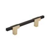 Amerock | Cabinet Pull | Brushed Gold/Matte Black | 3-3/4 inch (96 mm) Center to Center | Urbanite | 1 Pack | Drawer Pull | Drawer Handle | Cabinet Hardware