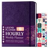 Legend Planner PRO Hourly Schedule - Weekly and Daily Organizer with Time Slots. Appointment Book Journal for Work and Personal, A4 (Purple)
