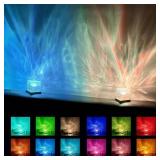 Growalleter Ocean Wave Projection Lamp, 16 Color RGB Mood Light with Remote, 3D Water Ripple Night Light for Kids Room, Meditation, Yoga, Home Decor(2 Pcs)