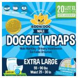 Bodhi Dog Disposable Male Dog Diapers - Super Absorbent, Leak-Proof Pee Wraps - Adjustable Fit, Comfortable Design, Advanced Moisture Control, and Wetness Indicator - Extra Large (20 Count)