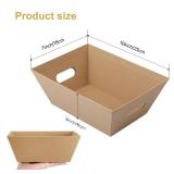 Canlierr 50 Pcs Empty Gift Basket Set 12 Pcs Basket for Gifts Empty Kraft Market Tray with Handles, 18 Bags, and 20 Multicolor Bows for Christmas Wedding Birthday(10 x 7 x 3 Inches)