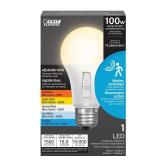 Feit Electric LED Motion Sensor Light Bulb, A21 100W Equivalent, 5CCT, Non-Dimmable, E26 Medium Base, 90 CRI, 1500 Lumens, Adjustable White, 15 Years Lifetime, OM100/5CCTCA/MM/LEDI