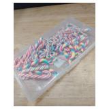 FOIMAS 60pcs Mini Candy Cane for Crafts Christmas Plastic Fake Candy Cane Decor Ornaments for Christmas Craft Tree Hanging Decoration Supply