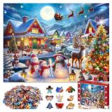 500 Piece Christmas Puzzle for Adults and Kids Santafts Secret Village Jigsaw Puzzle with Irregular Shape Christmas Puzzle Gift for Adults and Teens Family Challenging Puzzle Perfect for Game Nights