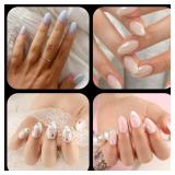 UNA GELLA Short Almond Gel Nail Tips, 504pcs Pre-shape Short Almond Nail Tips 12 Sizes Press on Nails Soft Gel Acrylic Clear Fake Full Cover for Nails Extension Home DIY Salon