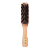 GranNaturals Boar Bristle Slick Back Hair Brush - Soft/Medium Smoothing Hairbrush to Style, Polish, and Lay Hair Down Flat to Create a Sleek Frizz Free Hairstyle for Women and Men - Wooden Handle