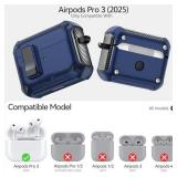 for AirPods Pro 2 Case (2023/2022/2019) with Phone Stand,?with Automatic Snap Switch? Carbon Fiber Design Protection Cover for Airpods Pro 2nd/1st Gen with Cleaning Pen,Dark Blue