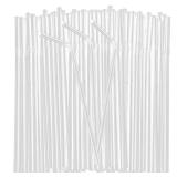 150PCS Disposable Plastic Drinking Straws - Flexible Straws Disposable Long Colorful PP Plastic Striped Assorted Colors for Home Use Milk Juice Drinks(CLEAR)