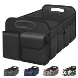 Femuar Car Trunk Organizer with Large Capacity Waterproof Car Accessories for Women and Men, Collapsible Trunk Organizer for Suv/Jeep/Sedan (Black, Standard)
