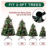 SYITCUN 16 Christmas Tree Stand for Artificial Trees, Foldable Metal Xmas Tree Stand, Replacement Fake Christmas Tree Holder Base for 2 ft to 7 ft Trees, Fits Tree Poles up to 0.86
