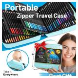 136 PCS Colored Pencils Set for Adult Coloring Books, 120 Colored Pencils with Sketchbook, Coloring Book, Sharpener, Soft Core Oil-Based Coloring Pencils for Artists Drawing Sketching Blending Shading