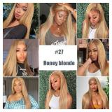 20 Inch #27 Blonde Clip in Hair Extensions - Real Remy Human Hair, 120g 7pcs, Honey Blonde Human Hair Extensions Clip ins for Women