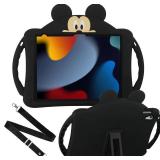 Beszeith for iPad Air 5th/4th Generation Case (2022/2020), iPad pro 11 inch Case (4th/3rd/2nd/1st Gen), iPad Air 10.9 case with Adjustable Strap/Stand, Cute Cartoon Cover for Kids Boys (Black)