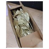 Winlyn 24 Pcs Christmas Glitter Artificial Leaf Picks Pine Needles Pinecone Berries Stems Champagne Glittered Christmas Tree Sprays for Holiday Floral Arrangements Centerpiece DIY Wreaths Garlands