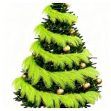 9 Ft Christmas Tree Garland Decoration Lime Green Pampas Grass Garland Artificial Faux Fabric Feathers Wreath for Mantle Xmas Tree Home Farmhouse Christmas Holiday Party Supplies