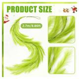 9 Ft Christmas Tree Garland Decoration Lime Green Pampas Grass Garland Artificial Faux Fabric Feathers Wreath for Mantle Xmas Tree Home Farmhouse Christmas Holiday Party Supplies
