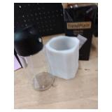 TrendPlain 16oz/470ml Glass Olive Oil Sprayer for Cooking  2 in 1 Olive Oil Dispenser Bottle for Kitchen Gadgets and Air Fryer Accessories, Salad, BBQ - Black