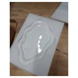 CCINPPY Ceramic Jewelry Tray Trinket Dish, Decorative Cloud Vanity Key Tray for Women, Ring Holder Dish, Cute Jewelry Plate Bowl Room Decor Aesthetic, White, Medium