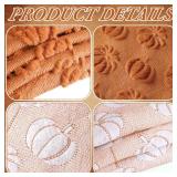 VitalCozy Fall Pumpkin Dining Chair Covers Set of 2 Burnt Orange Pumpkin Chair Back Covers Fluffy Plush Seat Slipcovers for Farmhouse Autumn Harvest Couch Kitchen Wedding Party Decor