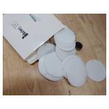 Bucherry 24 Pcs White Acrylic Christmas Ornaments - 3 Inch Round Clear Blank Heart Sublimation Ornaments with Hole for DIY Craft Xmas Bauble Tree Decor