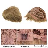 BECUS Pixie Cut Wigs for White Women Strawberry Blonde Wig Short Blonde Wig with Bangs Short Wigs Synthetic